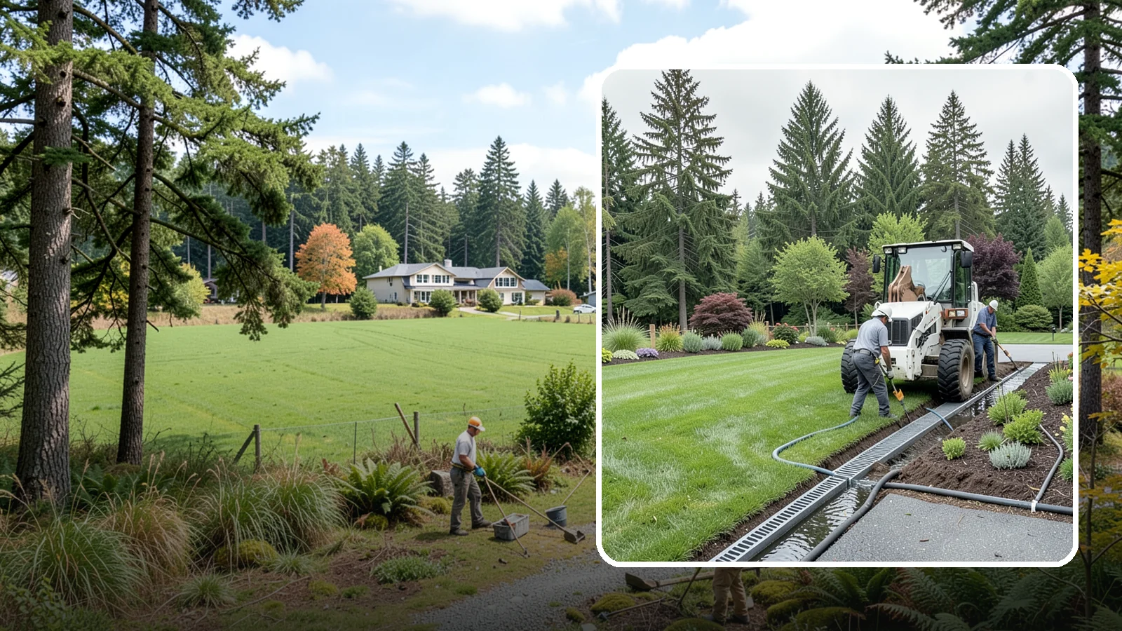 Channel Drain Installation in Lyman, Skagit County, WA - We install linear channel drains across driveways, patios, and hardscapes to capture surface sheet flow before it pools on paved...