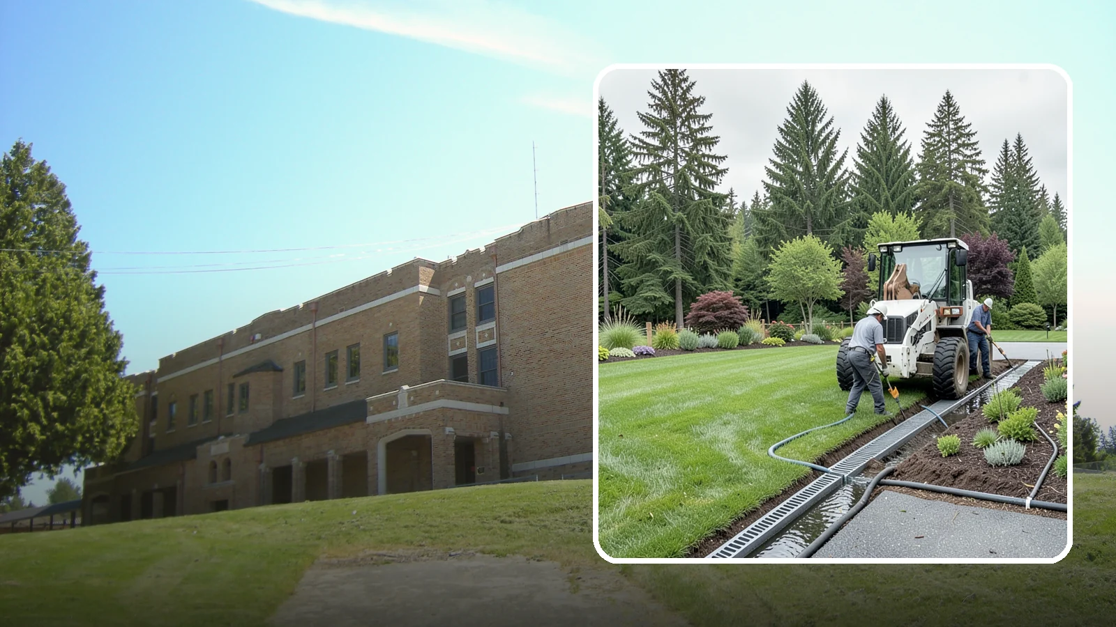 Channel Drain Installation in Maple Valley, King County, WA - We install linear channel drains across driveways, patios, and hardscapes to capture surface sheet flow before it pools on paved...