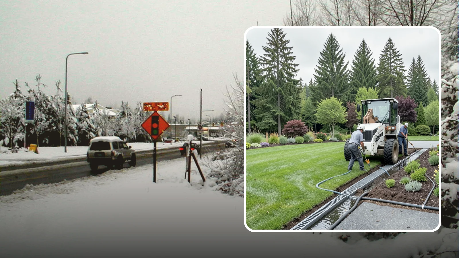 Channel Drain Installation in Newcastle, King County, WA - We install linear channel drains across driveways, patios, and hardscapes to capture surface sheet flow before it pools on paved...
