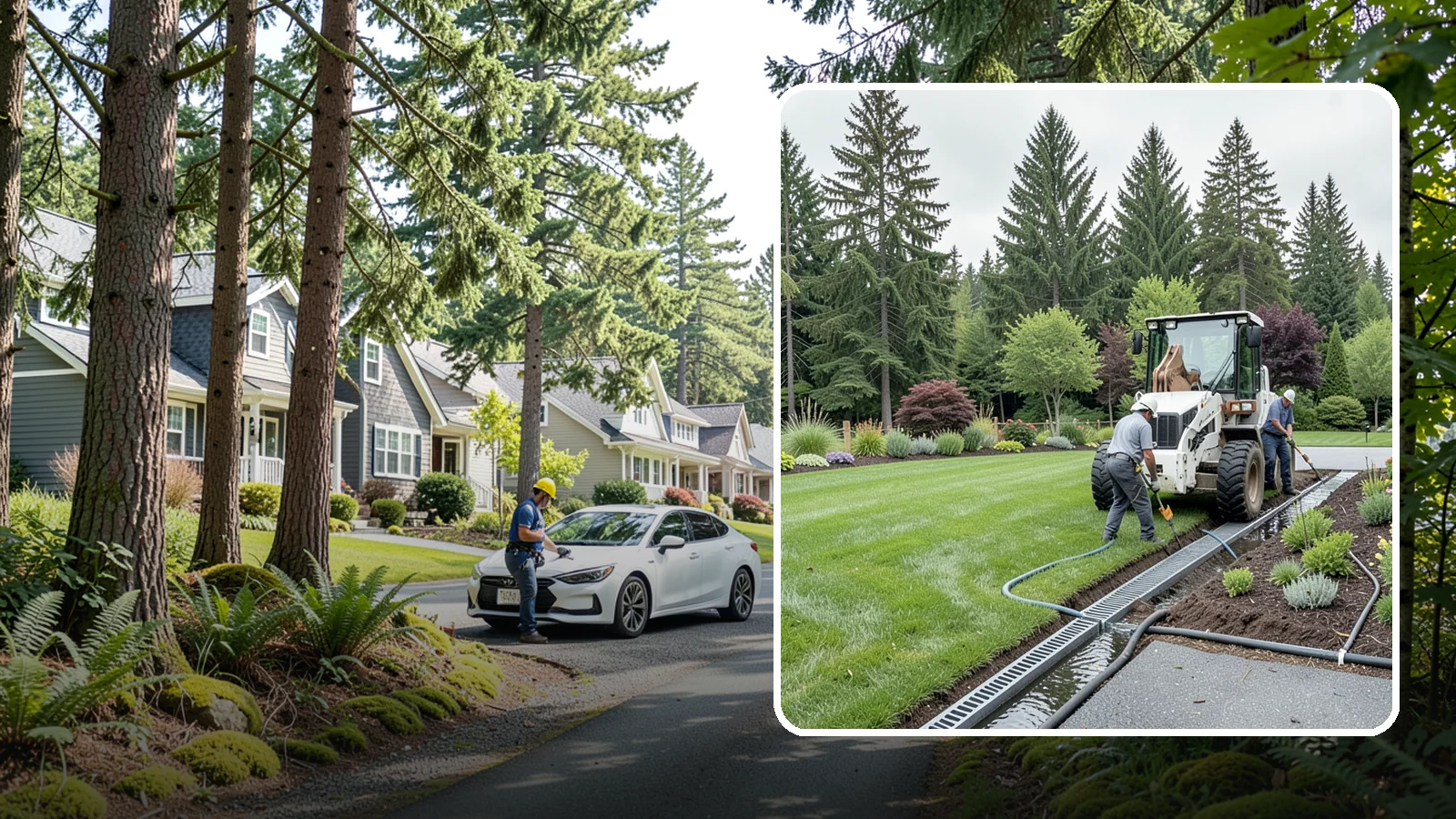 Channel Drain Installation in Normandy Park, King County, WA - We install linear channel drains across driveways, patios, and hardscapes to capture surface sheet flow before it pools on paved...