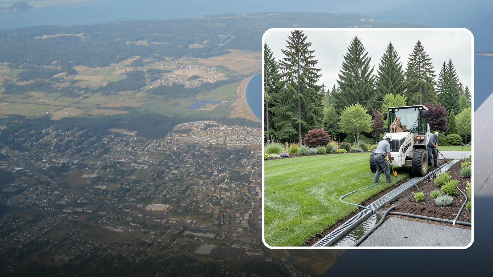 Channel Drain Installation in Oak Harbor, Island County, WA - We install linear channel drains across driveways, patios, and hardscapes to capture surface sheet flow before it pools on paved...