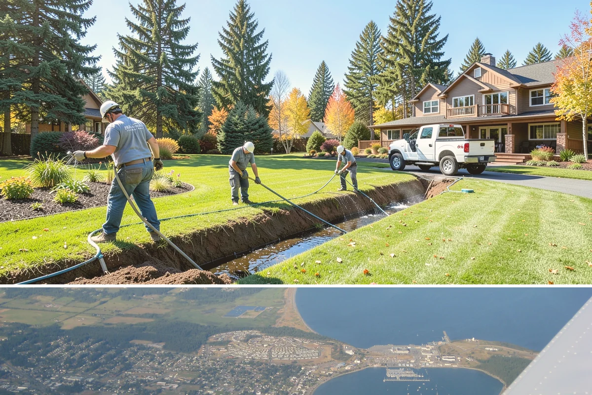 Channel Drain Installation in Oak Harbor, Island County, WA - Best installed in the drier late spring through early fall window when concrete cutting and curing are easiest, though channel...