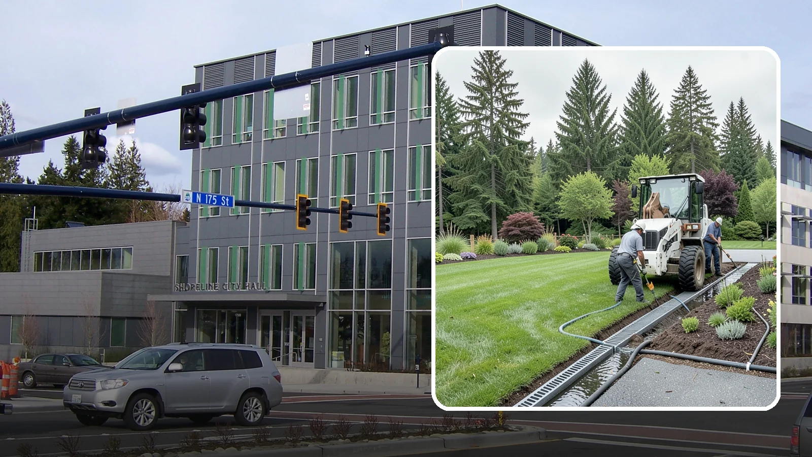 Channel Drain Installation in Shoreline, King County, WA - We install linear channel drains across driveways, patios, and hardscapes to capture surface sheet flow before it pools on paved...