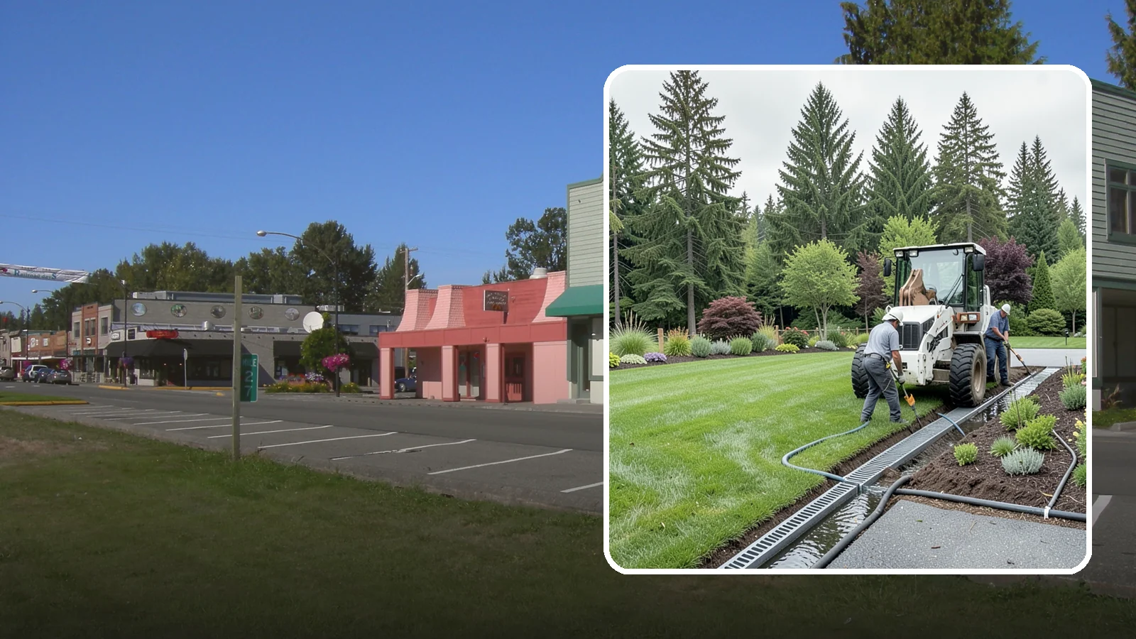 Channel Drain Installation in Snoqualmie, King County, WA - We install linear channel drains across driveways, patios, and hardscapes to capture surface sheet flow before it pools on paved...