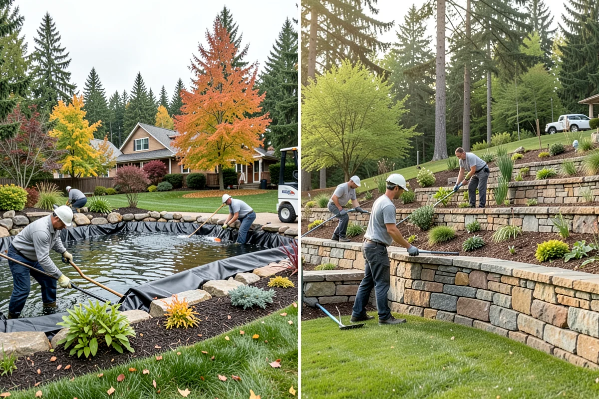 Cobble Installation in Clyde Hill, King County, WA - Excavate and shape the channel or bed with proper grade for flow