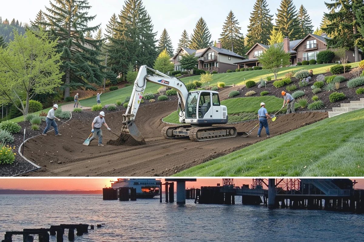 Cobble Installation in Edmonds, Snohomish County, WA - Cobble projects go smoothest in the drier summer window when creek beds and swales can be excavated and shaped without working in...