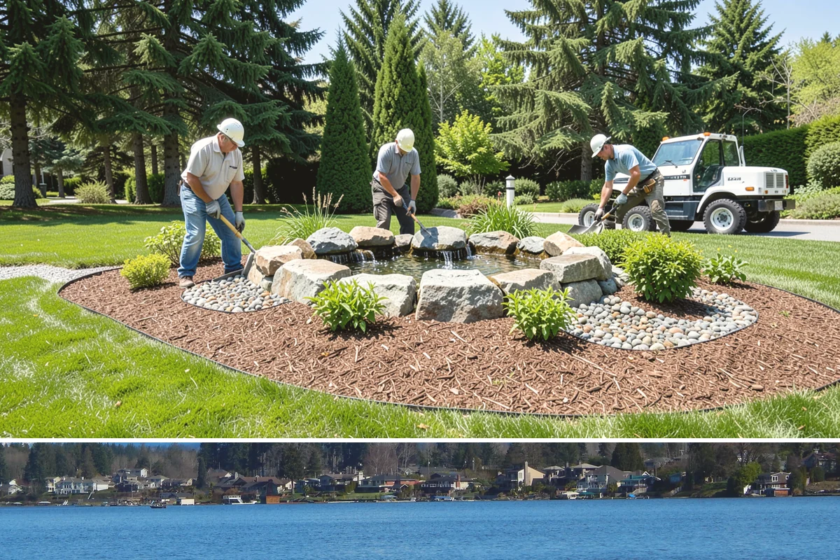 Cobble Installation in Lake Stevens, Snohomish County, WA - Cobble projects go smoothest in the drier summer window when creek beds and swales can be excavated and shaped without working in...