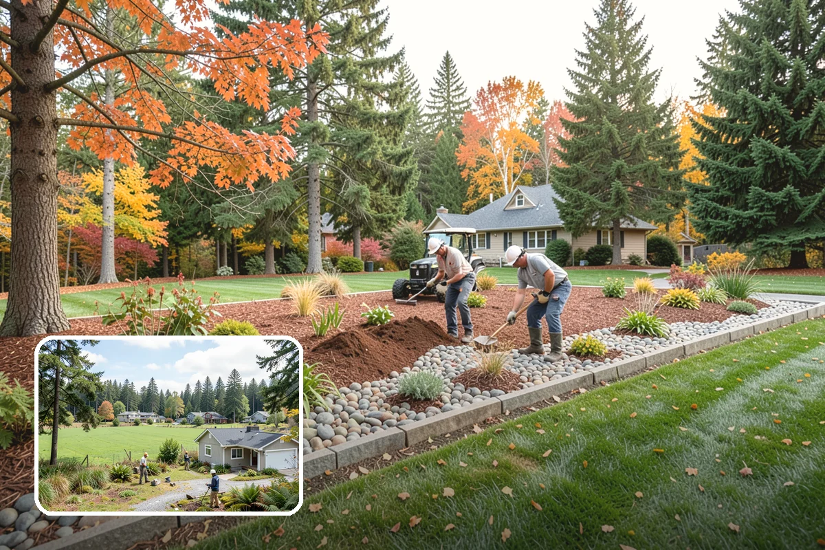 Cobble Installation in Lyman, Skagit County, WA - Handles concentrated water flow in swales and creek beds