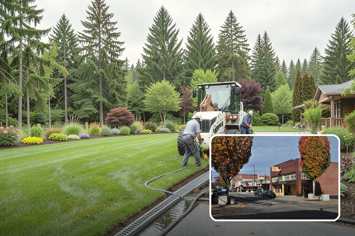 Cobble Installation in Puyallup, Pierce County, WA - Handles concentrated water flow in swales and creek beds