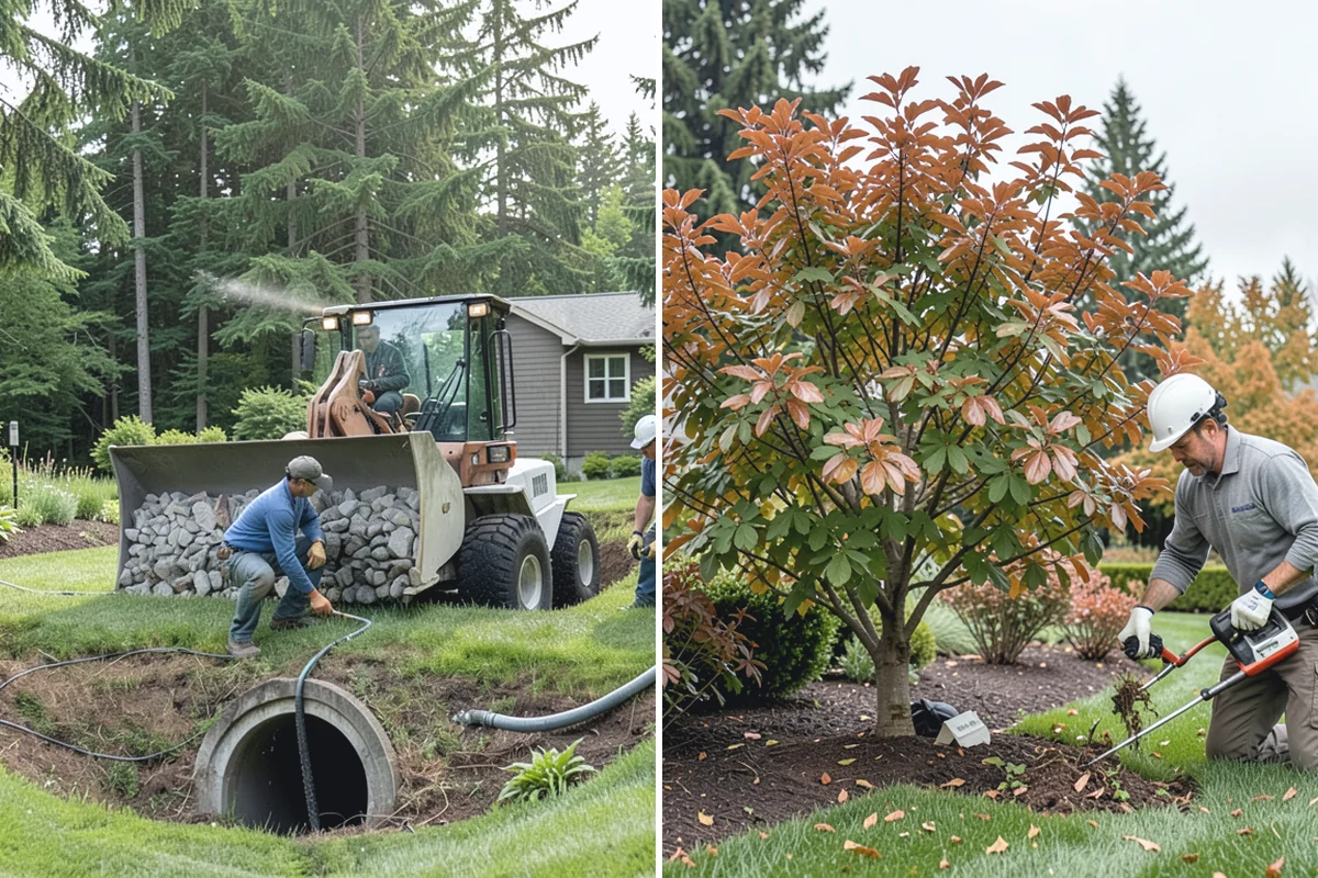 Cobble Installation in Roy, Pierce County, WA - Excavate and shape the channel or bed with proper grade for flow