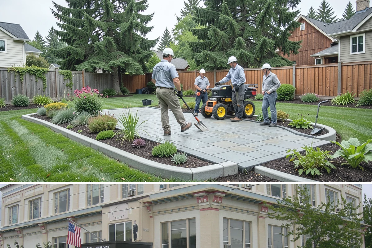 Cobblestone Installation in Anacortes, Skagit County, WA - Best laid spring through fall so joints set before winter, though mortared cobble aprons can be built in drier cold-weather...