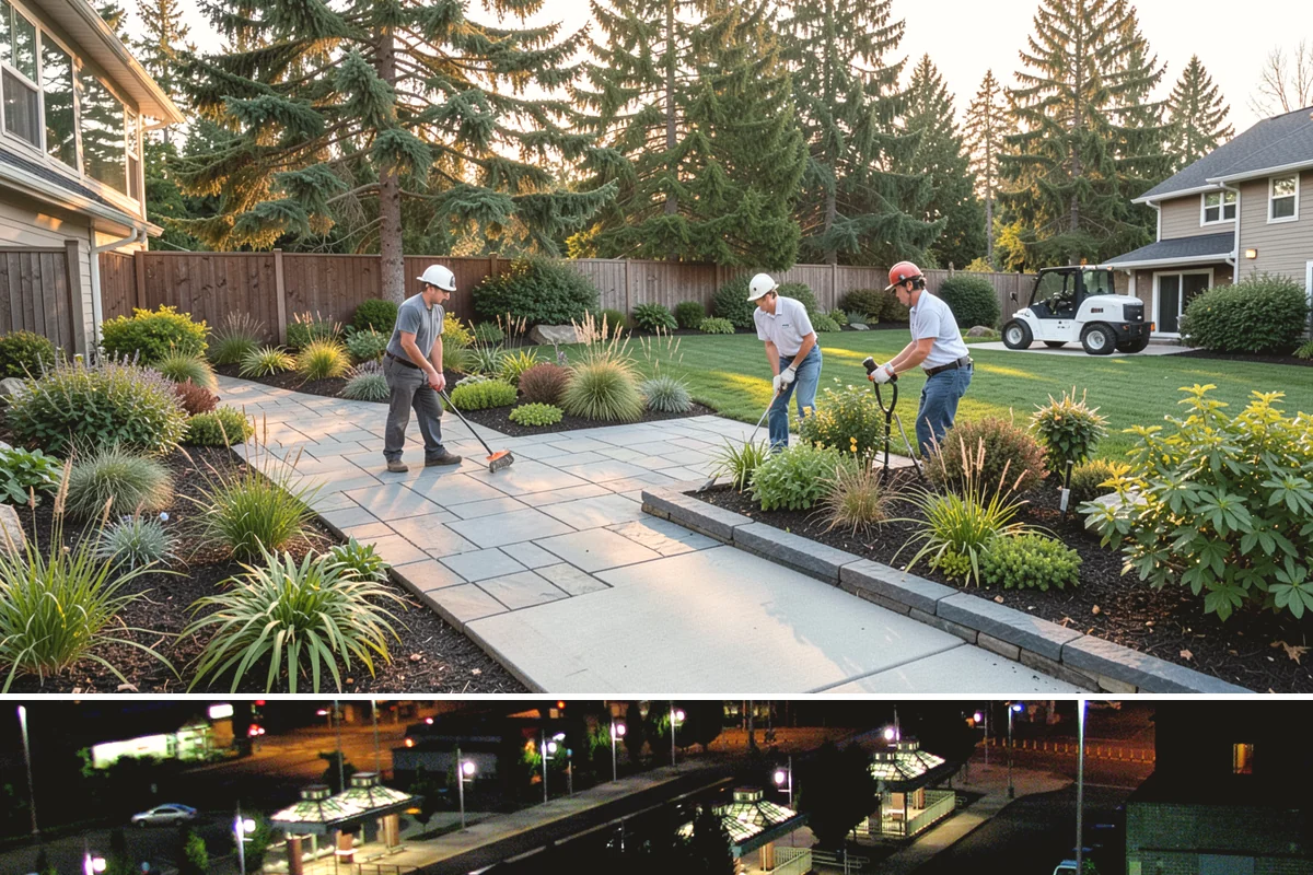 Cobblestone Installation in Auburn, King County, WA - Best laid spring through fall so joints set before winter, though mortared cobble aprons can be built in drier cold-weather...
