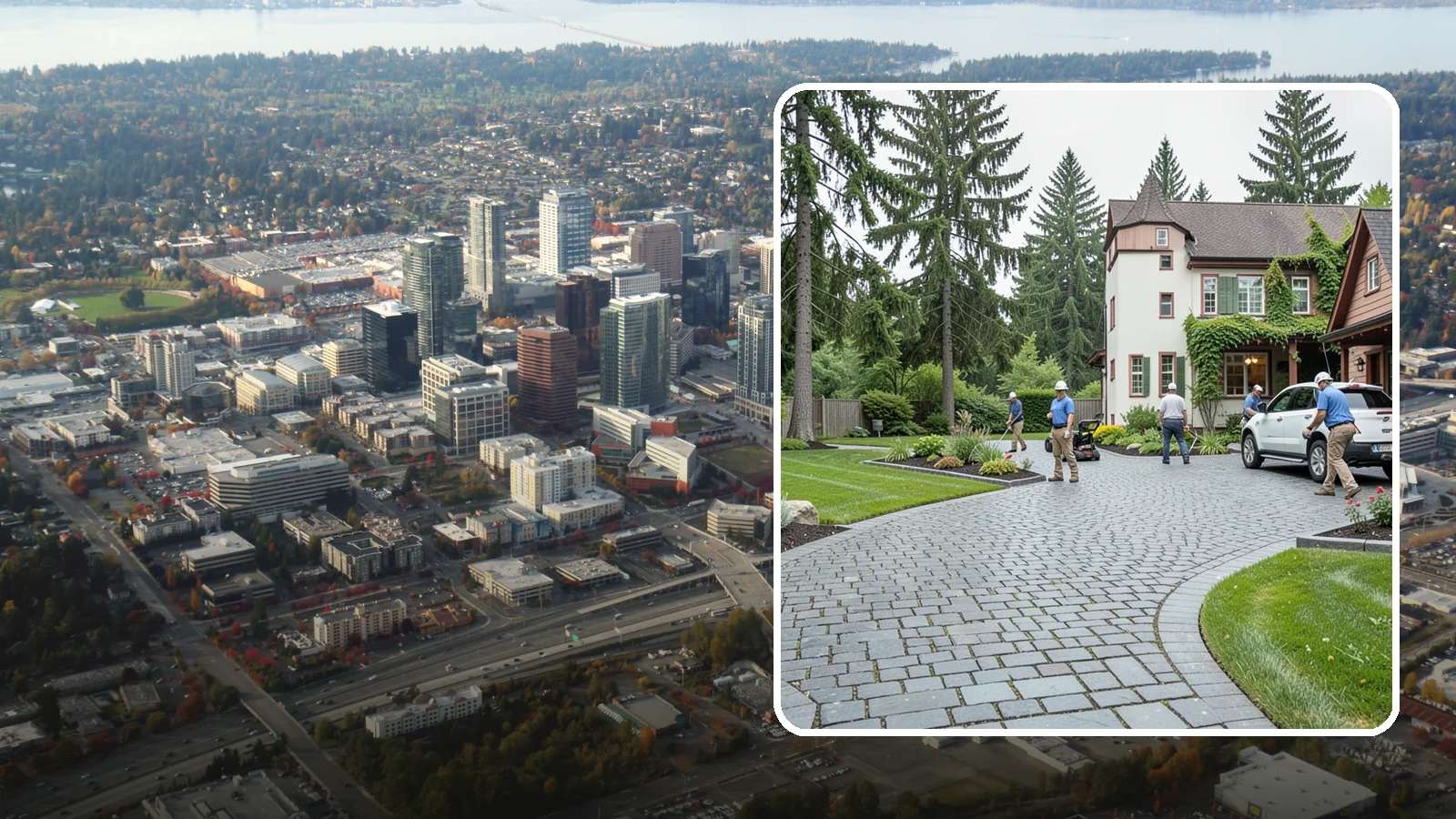 Cobblestone Installation in Bellevue, King County, WA - Rugged granite or basalt cobblestones set for old-world driveways, borders, and accents that endure decades of Northwest weather.