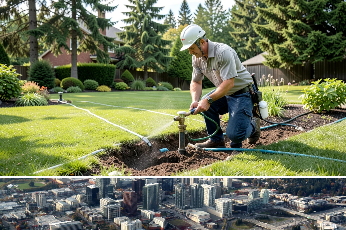 Cobblestone Installation in Bellevue, King County, WA - Best laid spring through fall so joints set before winter, though mortared cobble aprons can be built in drier cold-weather...