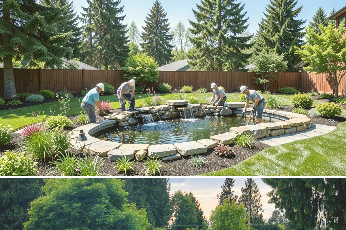 Cobblestone Installation in Bonney Lake, Pierce County, WA - Best laid spring through fall so joints set before winter, though mortared cobble aprons can be built in drier cold-weather...