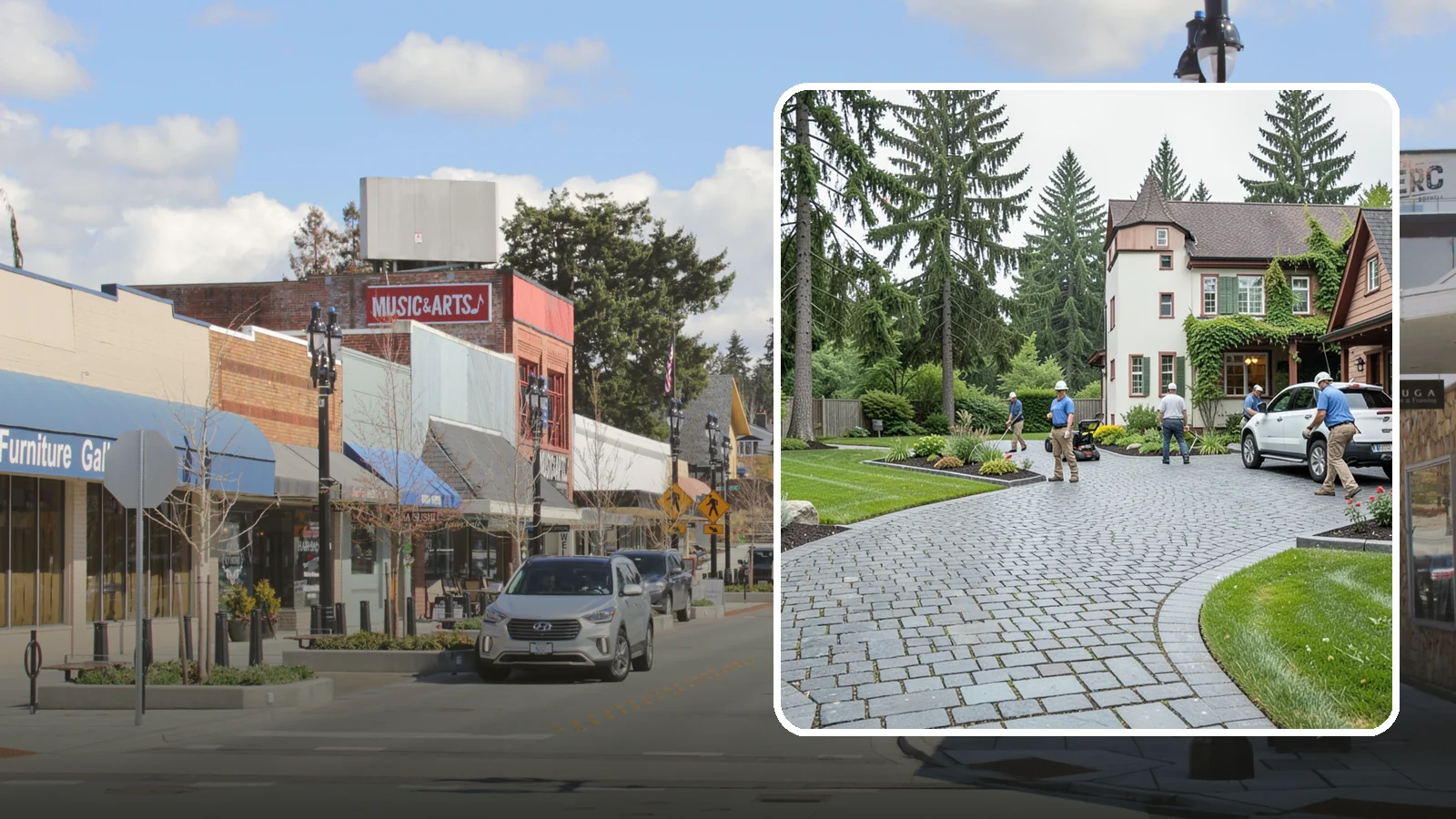 Cobblestone Installation in Bothell, King County, WA - Rugged granite or basalt cobblestones set for old-world driveways, borders, and accents that endure decades of Northwest weather.