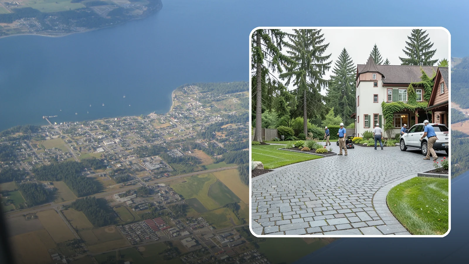 Cobblestone Installation in Coupeville, Island County, WA - Rugged granite or basalt cobblestones set for old-world driveways, borders, and accents that endure decades of Northwest weather.