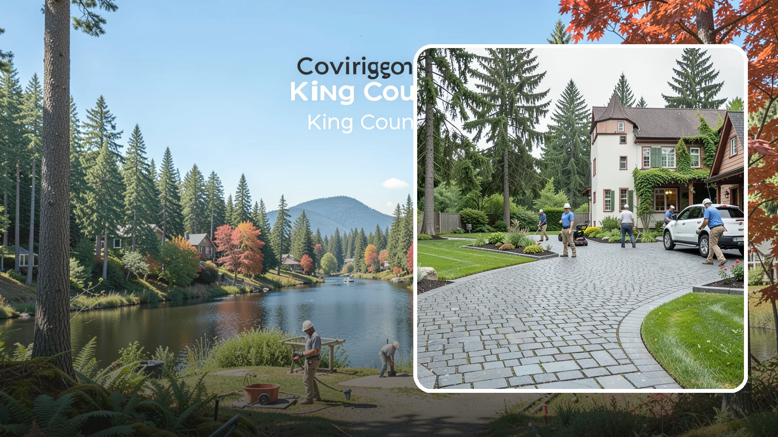 Cobblestone Installation in Covington, King County, WA - Rugged granite or basalt cobblestones set for old-world driveways, borders, and accents that endure decades of Northwest weather.