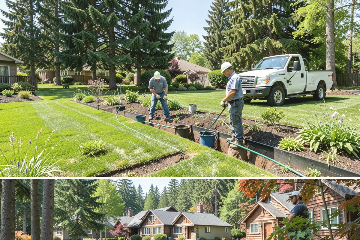 Cobblestone Installation in Edgewood, Pierce County, WA - Best laid spring through fall so joints set before winter, though mortared cobble aprons can be built in drier cold-weather...