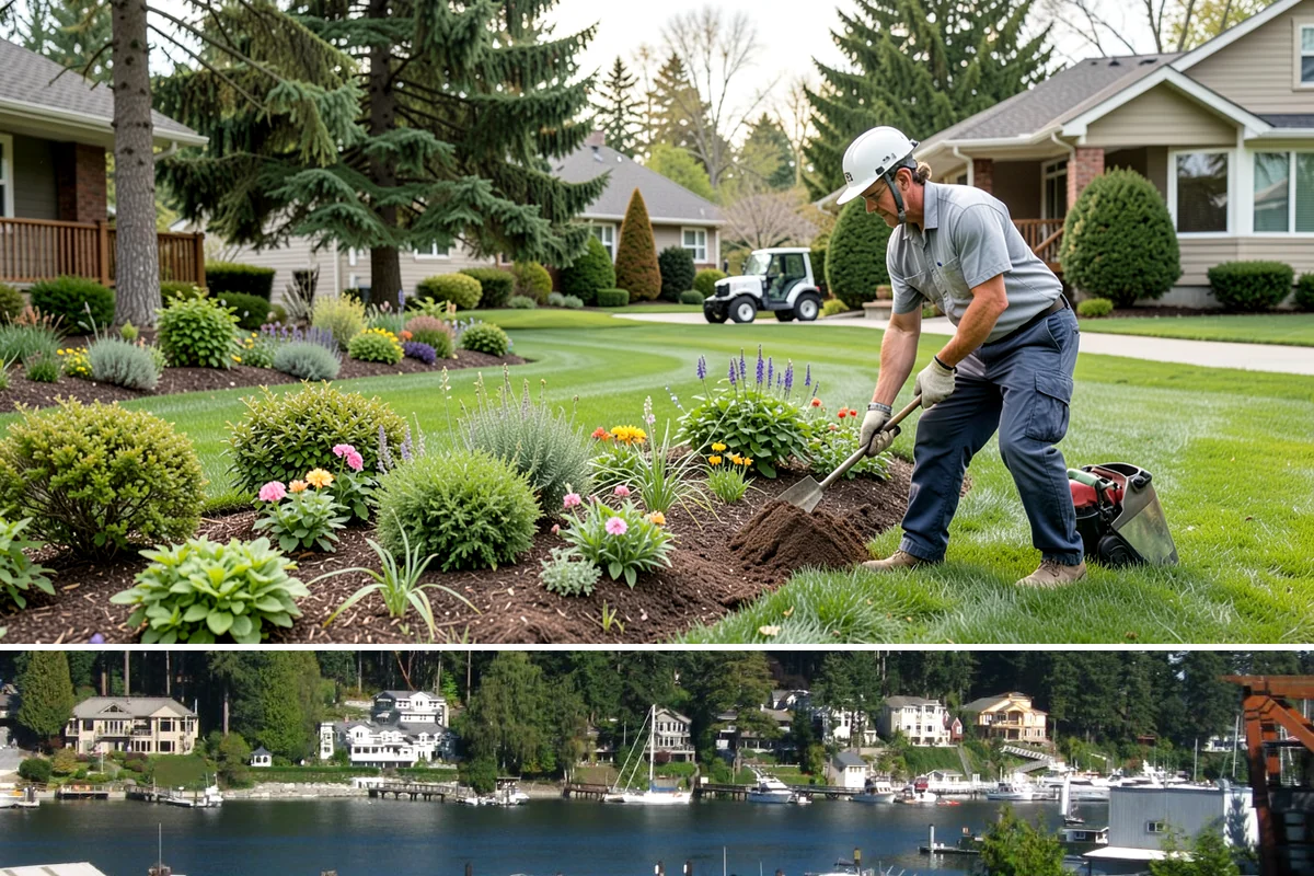 Cobblestone Installation in Gig Harbor, Pierce County, WA - Best laid spring through fall so joints set before winter, though mortared cobble aprons can be built in drier cold-weather...