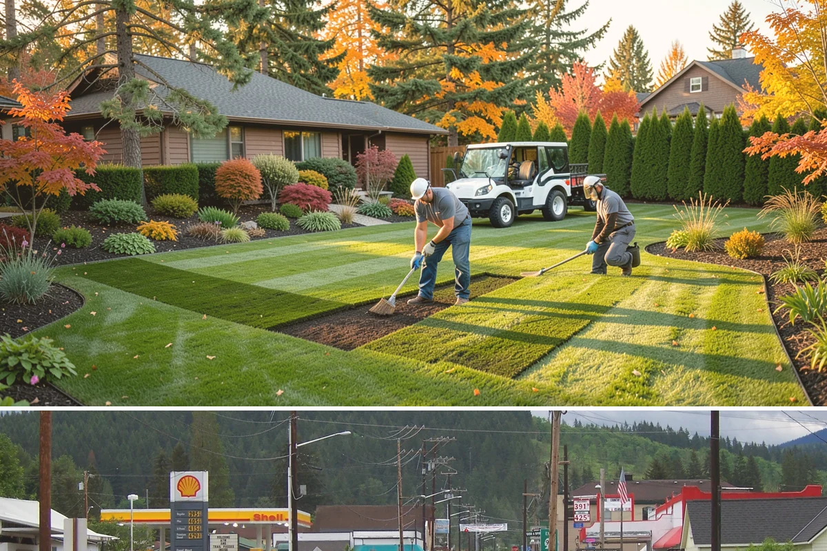 Cobblestone Installation in Granite Falls, Snohomish County, WA - Best laid spring through fall so joints set before winter, though mortared cobble aprons can be built in drier cold-weather...