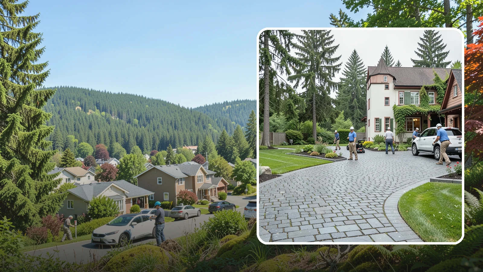 Cobblestone Installation in Index, Snohomish County, WA - Rugged granite or basalt cobblestones set for old-world driveways, borders, and accents that endure decades of Northwest weather.