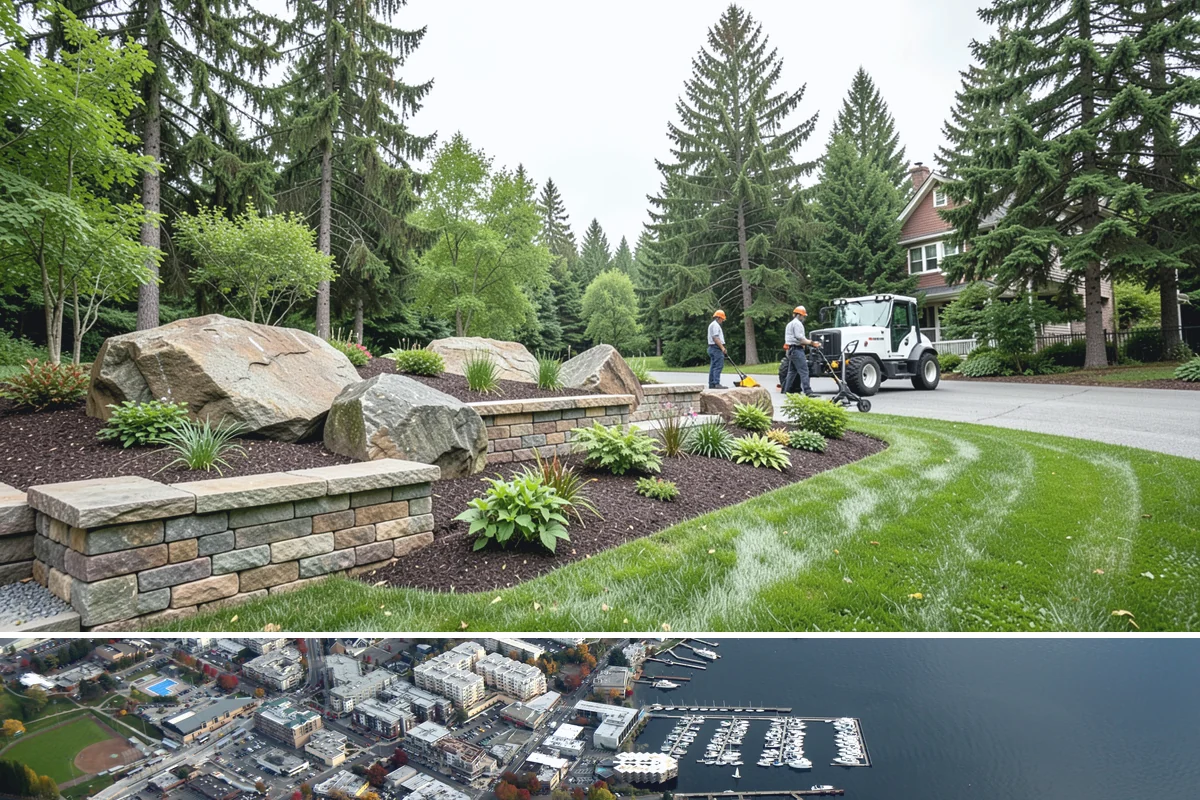 Cobblestone Installation in Kirkland, King County, WA - Best laid spring through fall so joints set before winter, though mortared cobble aprons can be built in drier cold-weather...