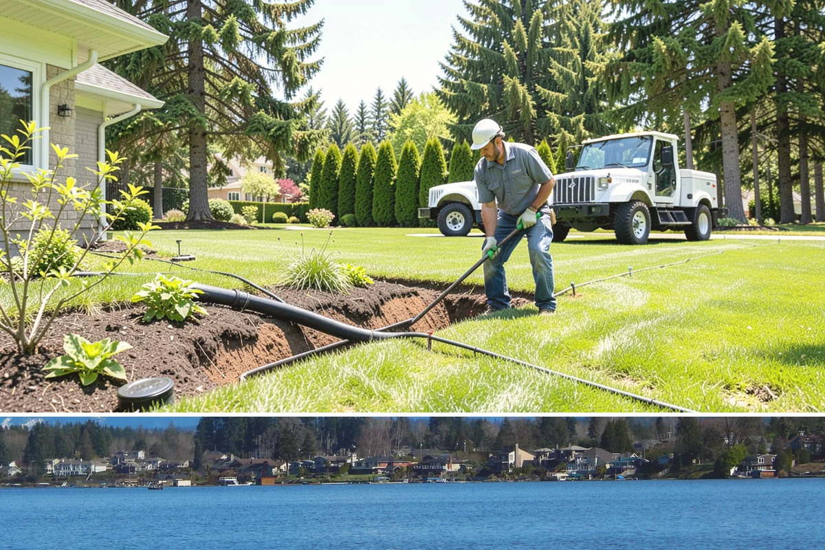 Cobblestone Installation in Lake Stevens, Snohomish County, WA - Best laid spring through fall so joints set before winter, though mortared cobble aprons can be built in drier cold-weather...