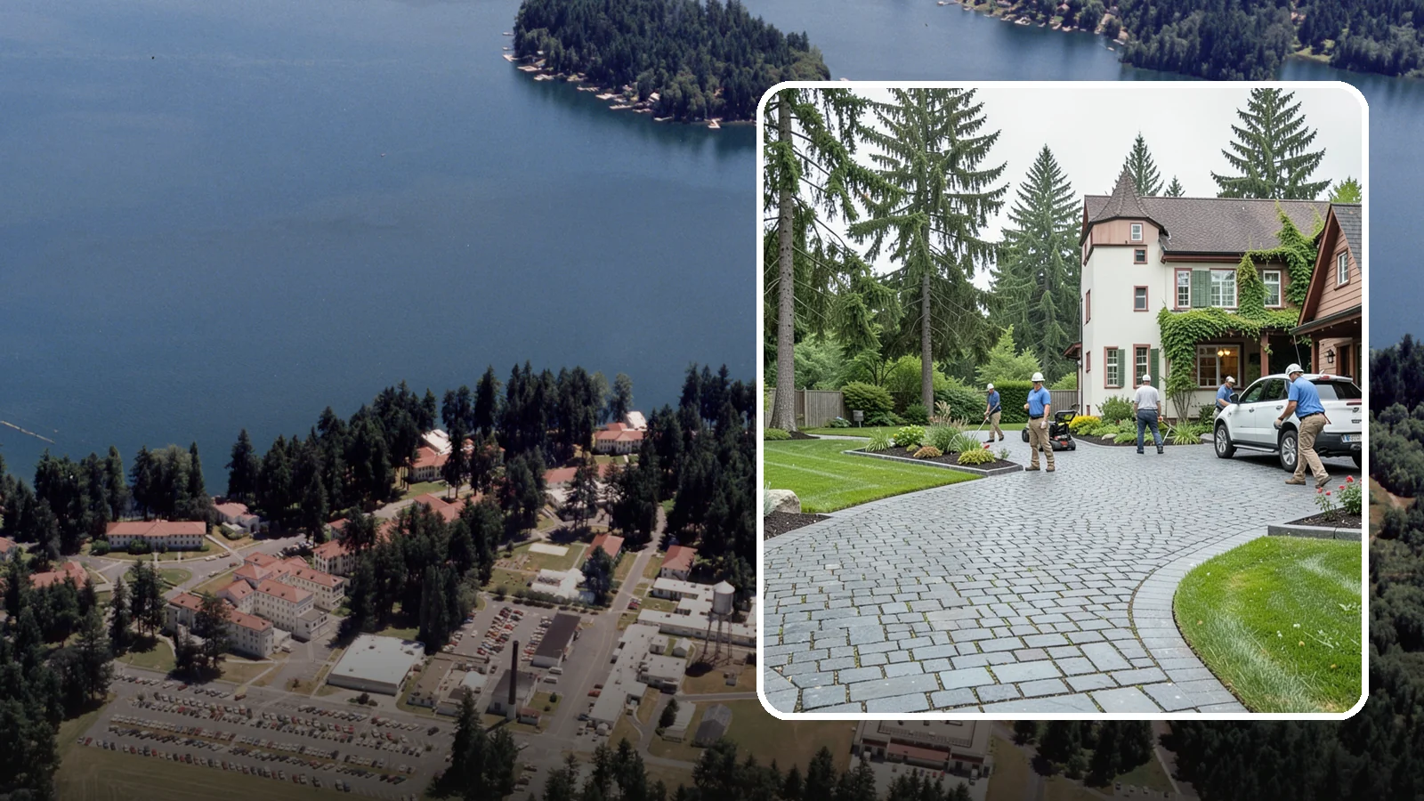 Cobblestone Installation in Lakewood, Pierce County, WA - Rugged granite or basalt cobblestones set for old-world driveways, borders, and accents that endure decades of Northwest weather.