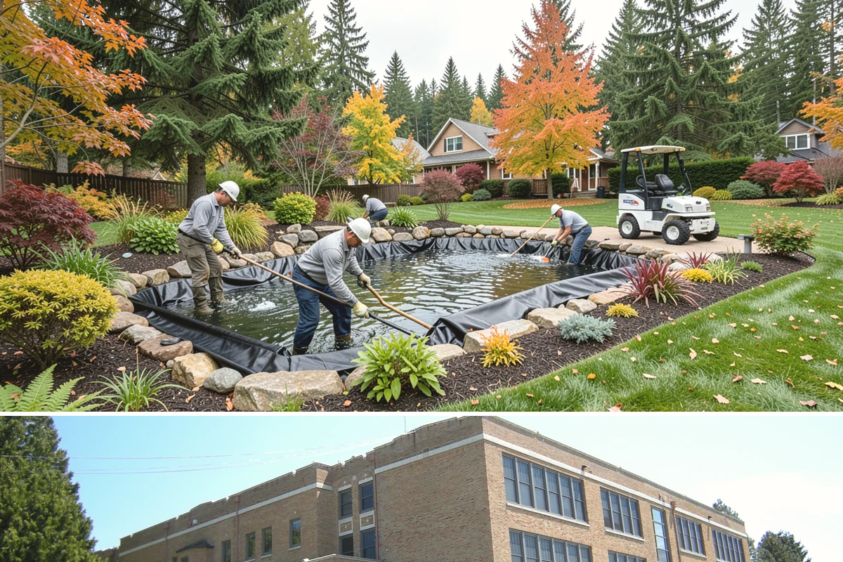 Cobblestone Installation in Maple Valley, King County, WA - Best laid spring through fall so joints set before winter, though mortared cobble aprons can be built in drier cold-weather...