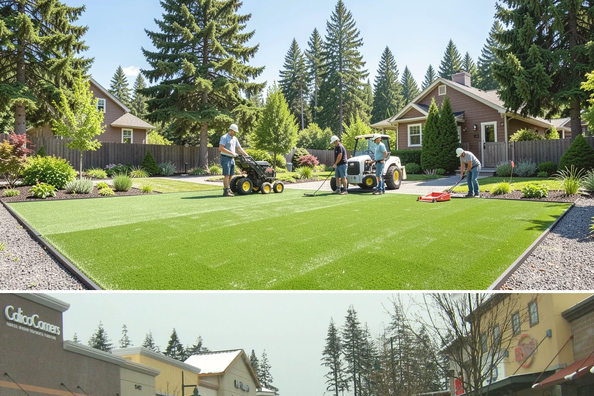 Cobblestone Installation in Mill Creek, Snohomish County, WA - Best laid spring through fall so joints set before winter, though mortared cobble aprons can be built in drier cold-weather...