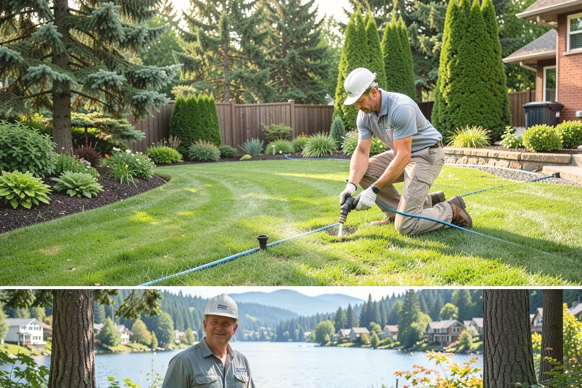 Cobblestone Installation in Milton, King County, WA - Best laid spring through fall so joints set before winter, though mortared cobble aprons can be built in drier cold-weather...