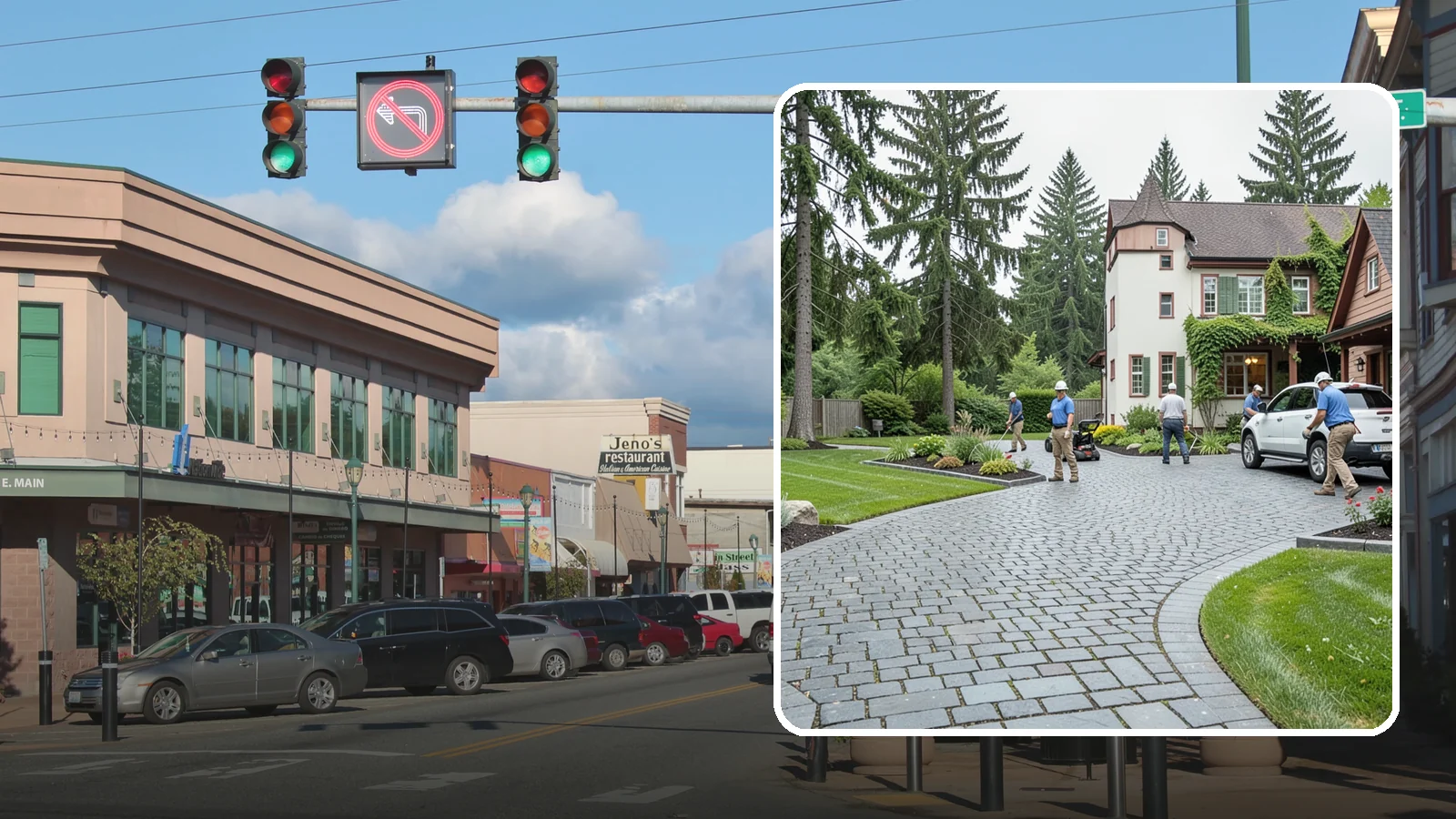 Cobblestone Installation in Monroe, Snohomish County, WA - Rugged granite or basalt cobblestones set for old-world driveways, borders, and accents that endure decades of Northwest weather.
