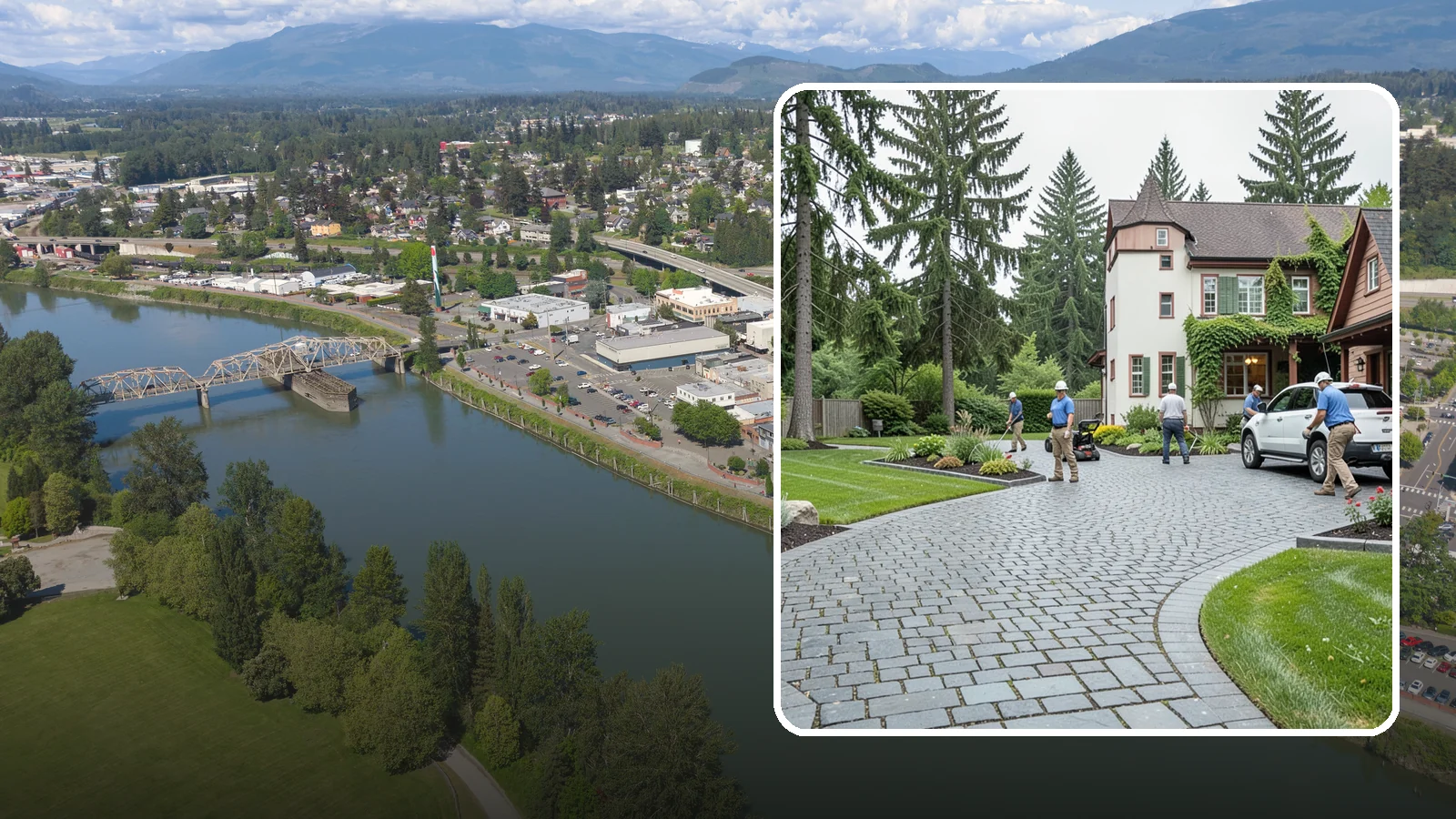 Cobblestone Installation in Mount Vernon, Skagit County, WA - Rugged granite or basalt cobblestones set for old-world driveways, borders, and accents that endure decades of Northwest weather.