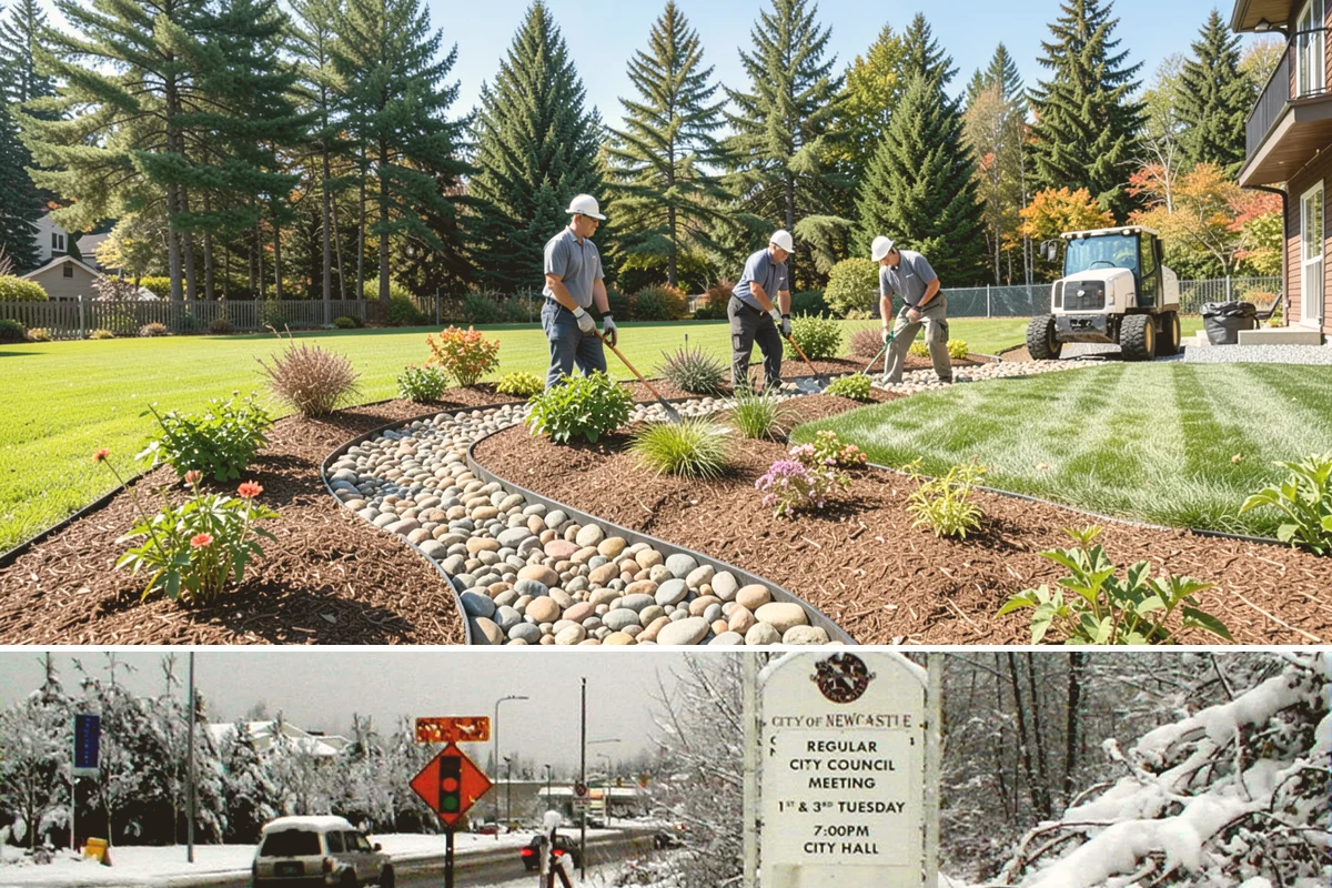 Cobblestone Installation in Newcastle, King County, WA - Best laid spring through fall so joints set before winter, though mortared cobble aprons can be built in drier cold-weather...