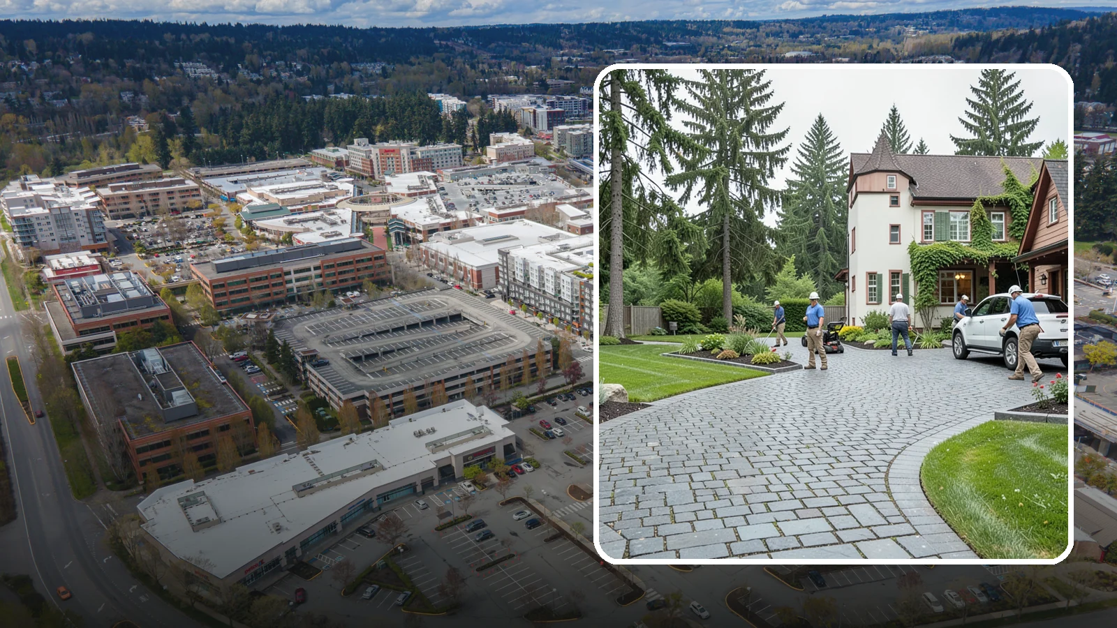Cobblestone Installation in Redmond, King County, WA - Rugged granite or basalt cobblestones set for old-world driveways, borders, and accents that endure decades of Northwest weather.