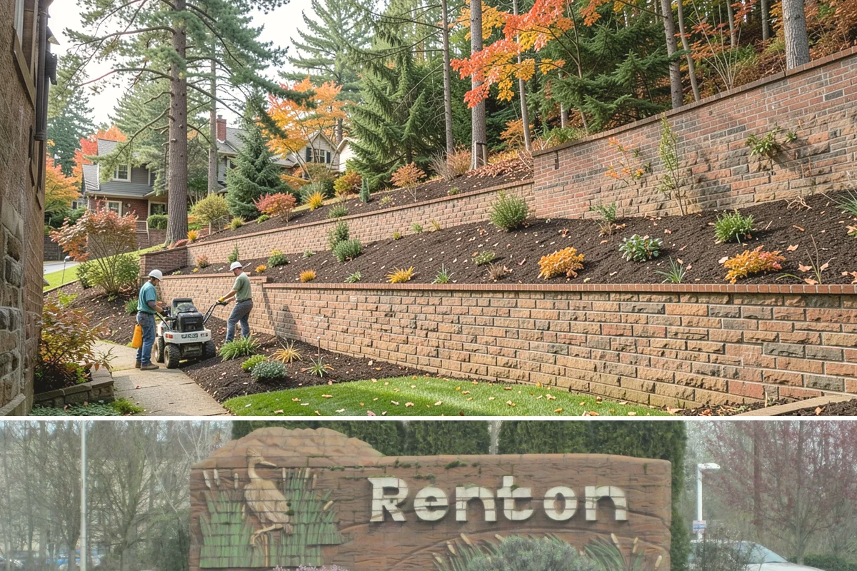 Cobblestone Installation in Renton, King County, WA - Best laid spring through fall so joints set before winter, though mortared cobble aprons can be built in drier cold-weather...