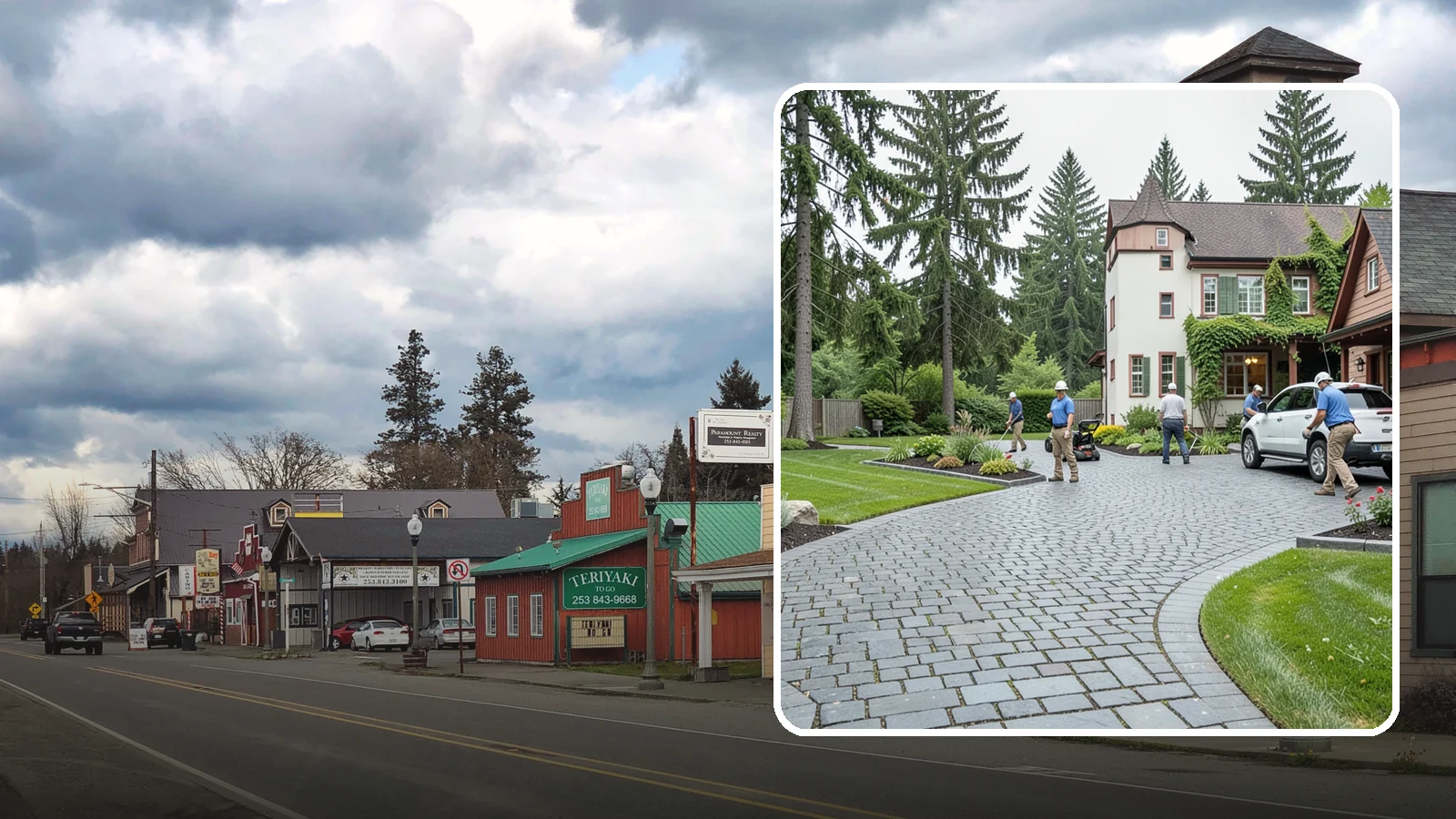 Cobblestone Installation in Roy, Pierce County, WA - Rugged granite or basalt cobblestones set for old-world driveways, borders, and accents that endure decades of Northwest weather.