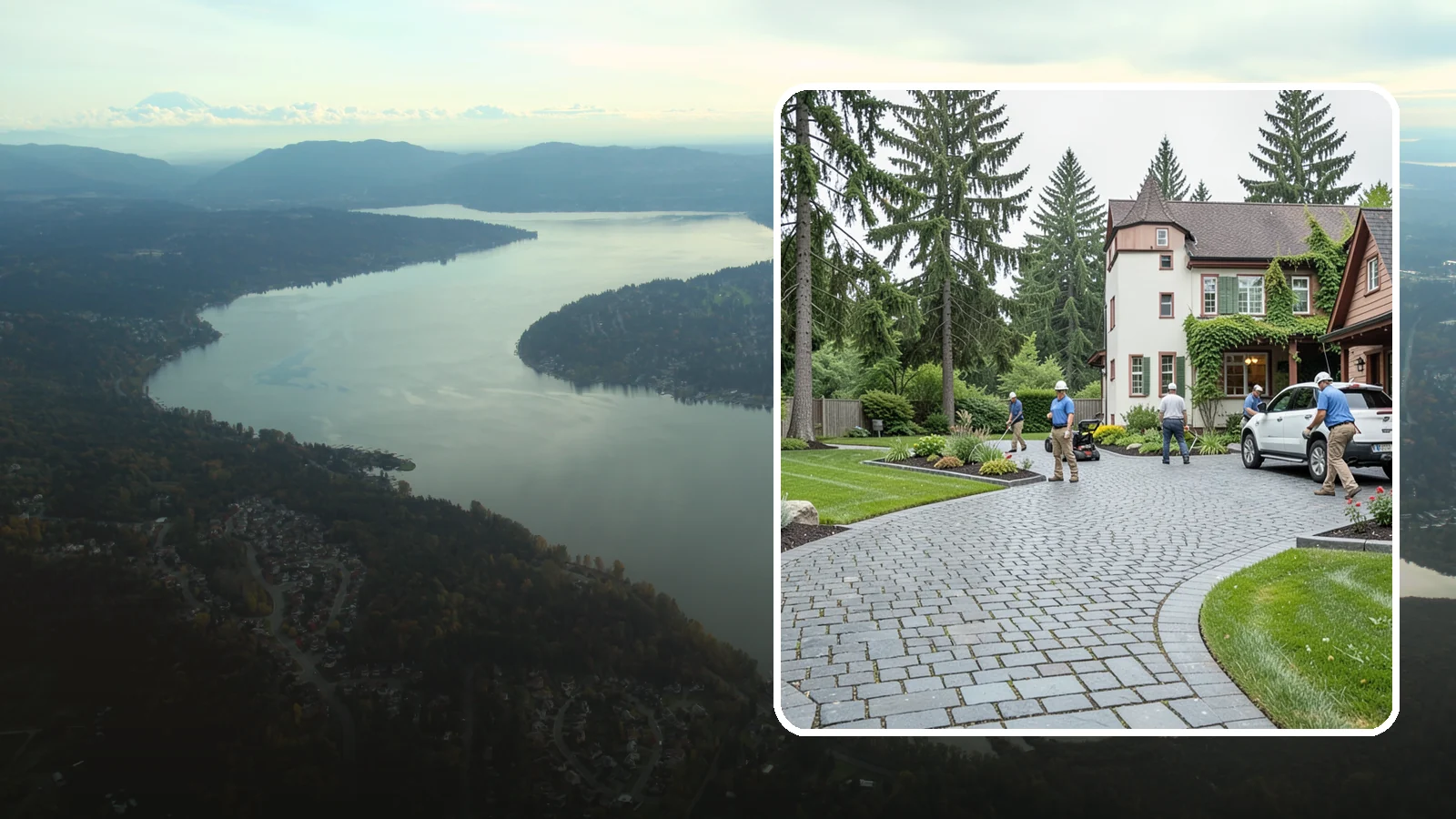 Cobblestone Installation in Sammamish, King County, WA - Rugged granite or basalt cobblestones set for old-world driveways, borders, and accents that endure decades of Northwest weather.