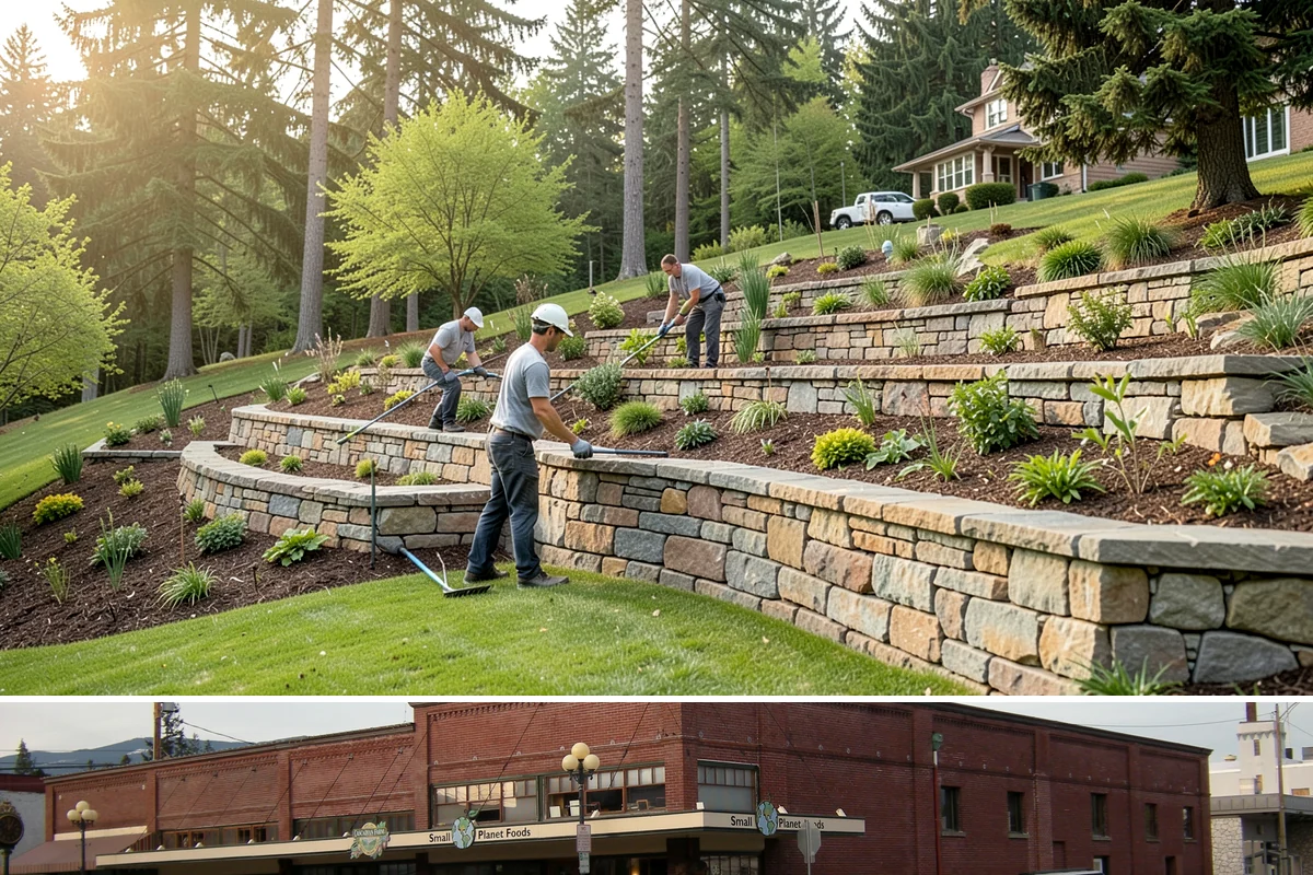 Cobblestone Installation in Sedro-Woolley, Skagit County, WA - Best laid spring through fall so joints set before winter, though mortared cobble aprons can be built in drier cold-weather...