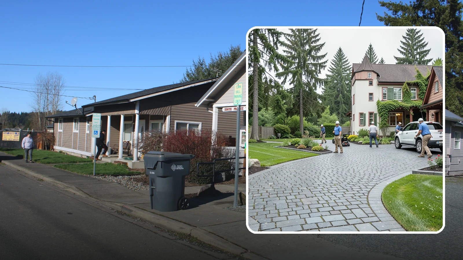 Cobblestone Installation in South Prairie, Pierce County, WA - Rugged granite or basalt cobblestones set for old-world driveways, borders, and accents that endure decades of Northwest weather.