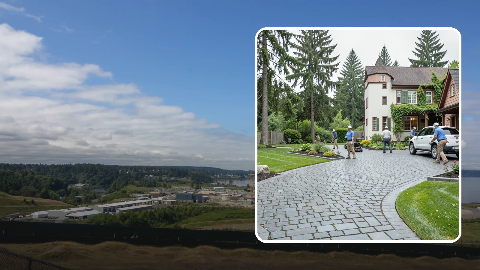 Cobblestone Installation in University Place, Pierce County, WA - Rugged granite or basalt cobblestones set for old-world driveways, borders, and accents that endure decades of Northwest weather.