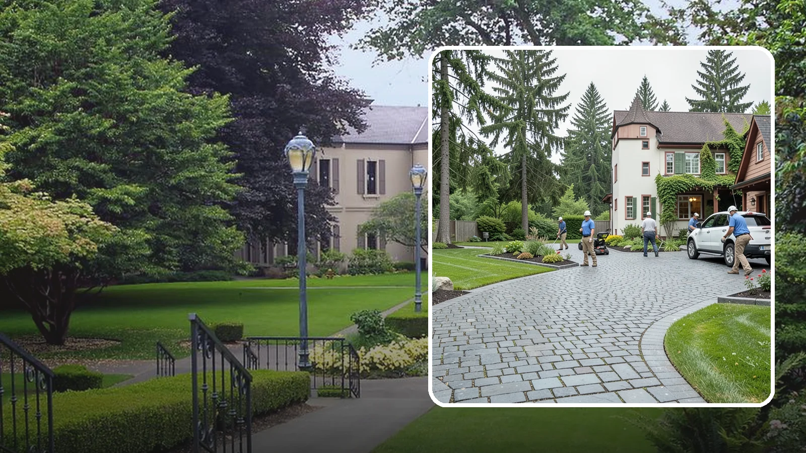 Cobblestone Installation in Woodinville, King County, WA - Rugged granite or basalt cobblestones set for old-world driveways, borders, and accents that endure decades of Northwest weather.