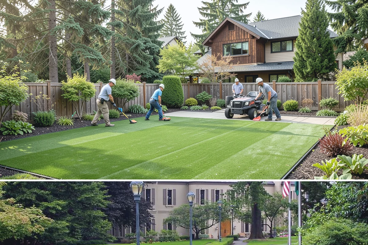 Cobblestone Installation in Woodinville, King County, WA - Best laid spring through fall so joints set before winter, though mortared cobble aprons can be built in drier cold-weather...
