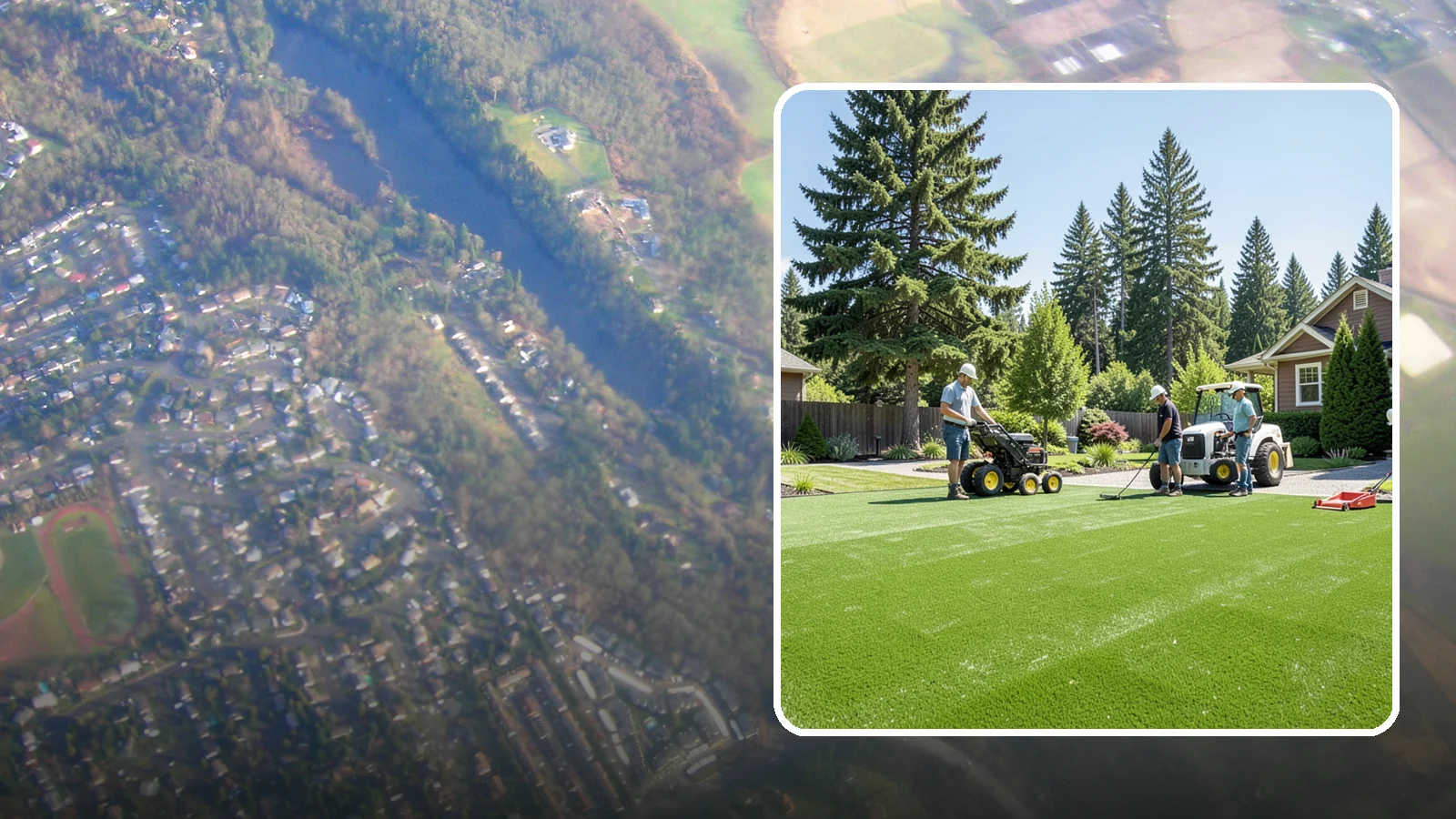 Commercial Artificial Turf in Algona, King County, WA - Large-scale commercial turf for businesses, medians, and grounds that stays green with no maintenance budget.