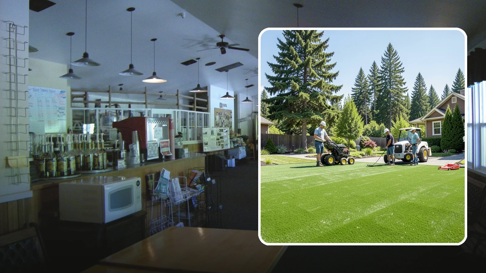 Commercial Artificial Turf in Black Diamond, King County, WA - Large-scale commercial turf for businesses, medians, and grounds that stays green with no maintenance budget.