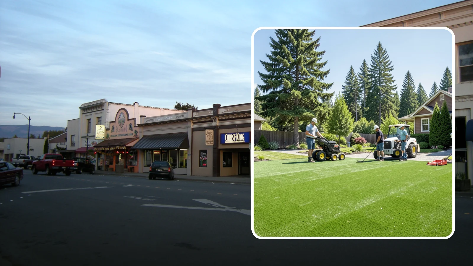 Commercial Artificial Turf in Burlington, Skagit County, WA - Large-scale commercial turf for businesses, medians, and grounds that stays green with no maintenance budget.