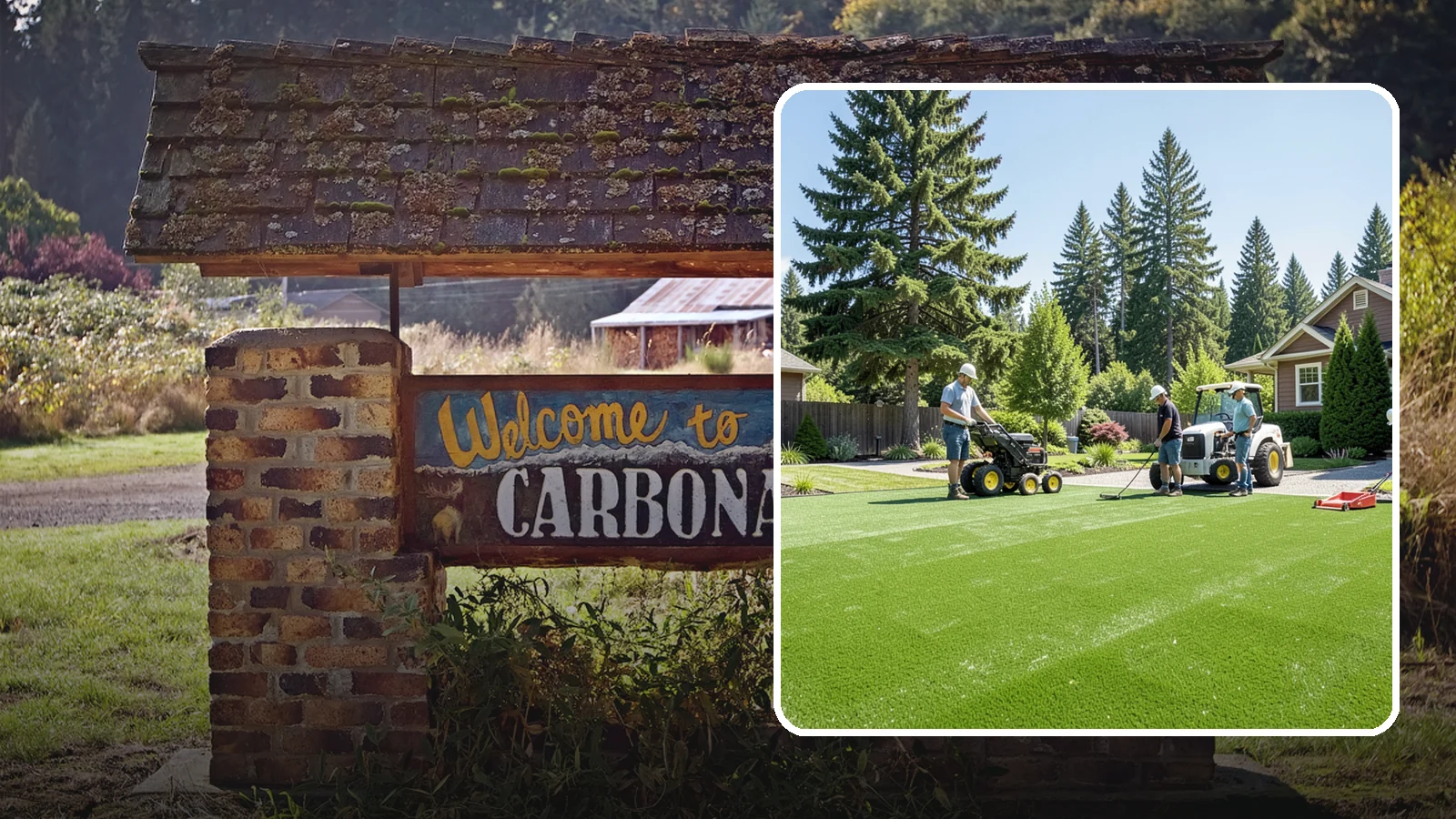 Commercial Artificial Turf in Carbonado, Pierce County, WA - Large-scale commercial turf for businesses, medians, and grounds that stays green with no maintenance budget.
