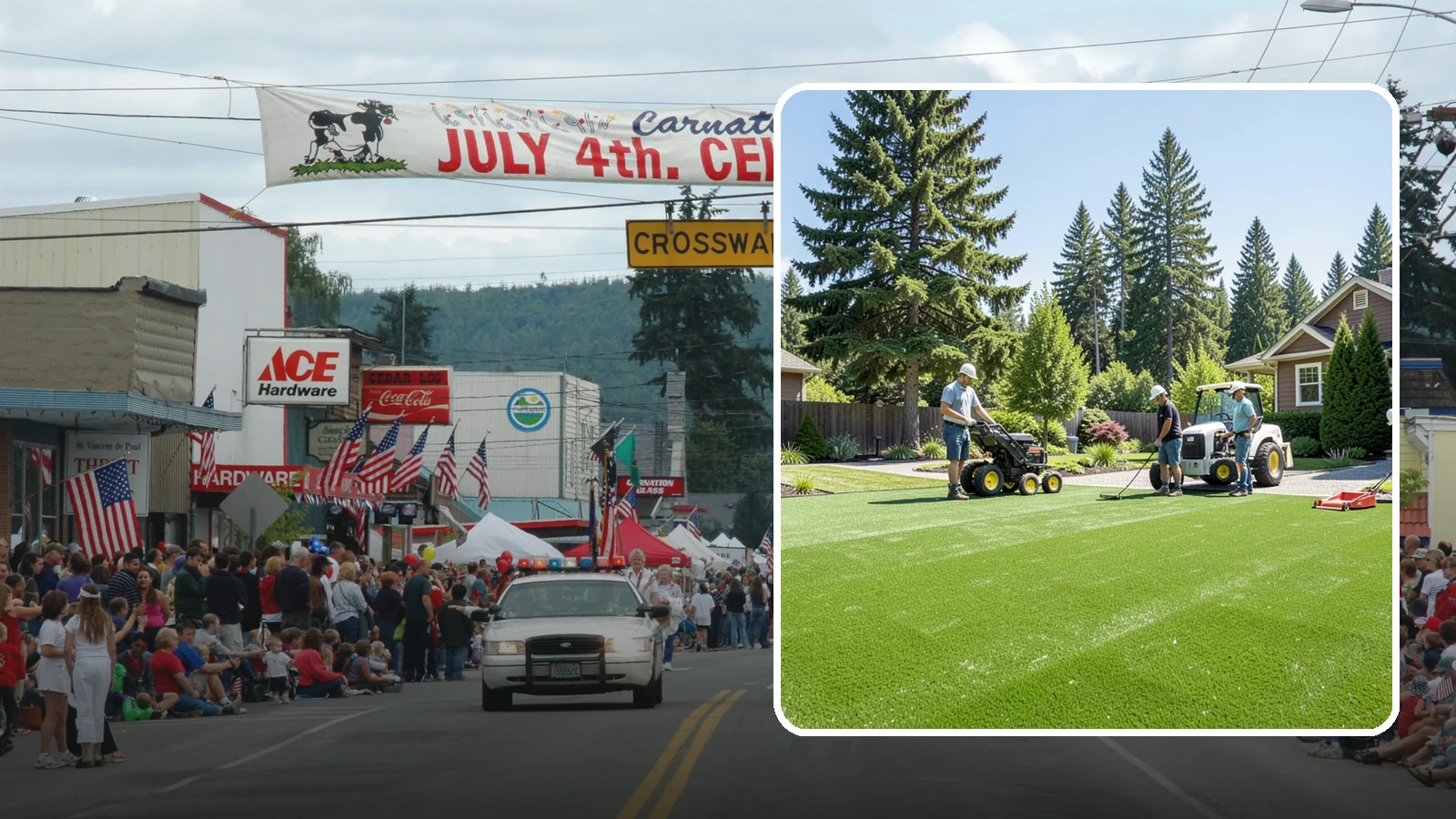 Commercial Artificial Turf in Carnation, King County, WA - Large-scale commercial turf for businesses, medians, and grounds that stays green with no maintenance budget.