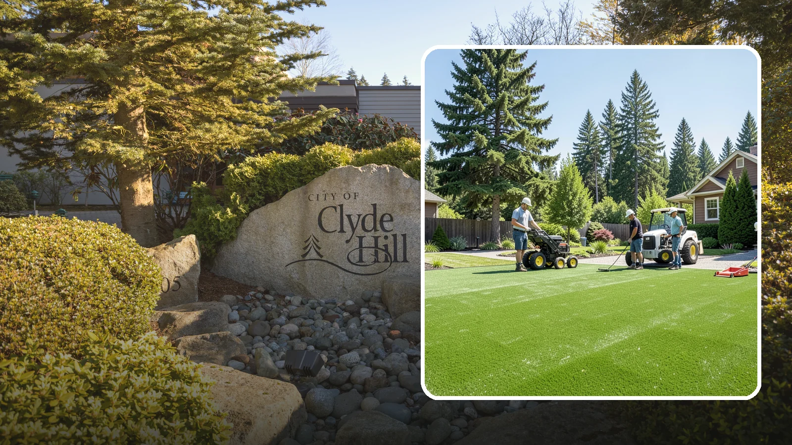 Commercial Artificial Turf in Clyde Hill, King County, WA - Large-scale commercial turf for businesses, medians, and grounds that stays green with no maintenance budget.
